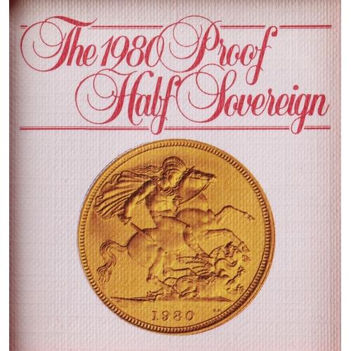 150 - 1980 gold proof half sovereign, with certificate and fitted case.