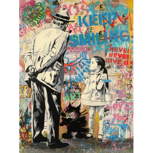 355 - Mr Brainwash (French born 1966) ARRSilver framed silkscreen and original mixed media on paper, signe... 