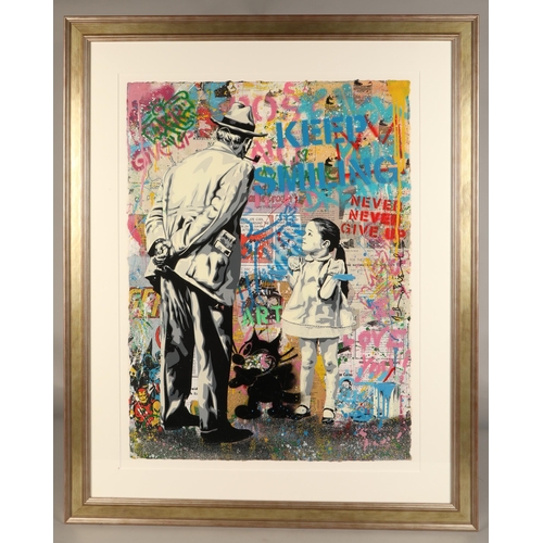 355 - Mr Brainwash (French born 1966) ARRSilver framed silkscreen and original mixed media on paper, signe... 