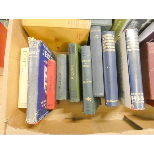 132 - Guides & UK Topography.  A carton of various guide books UK & foreign, incl. a worn copy of ... 