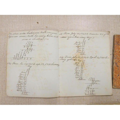 155 - Mathematics & Calligraphy.  Three well written 19th century manuscript school books. One dated 1... 