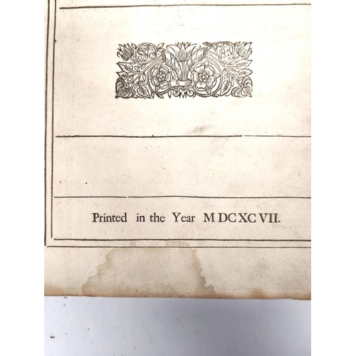 49 - MILTON JOHN.  The Works of Mr. John Milton. Folio in fours. Old calf, top brd. & general title d... 