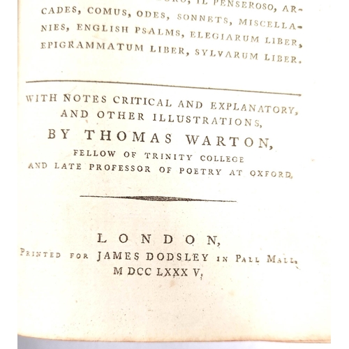 50 - MILTON JOHN.  Poems Upon Several Occasions, English Italian & Latin, With Translations... 