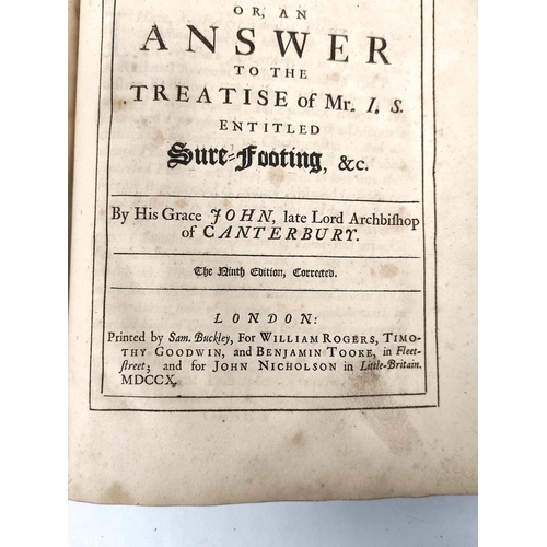 51 - <strong>TILLOTSON JOHN.  </strong>Sermons & Works. Lacking title, frontis, etc. but wi...