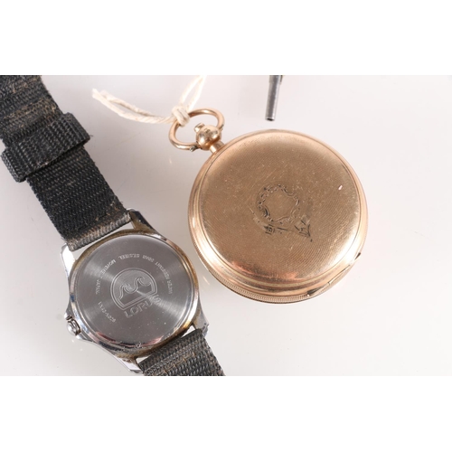 617 - Early 20th century American Knickerbocker Watch Co. gold plated pocket watch together with a Lorus a... 