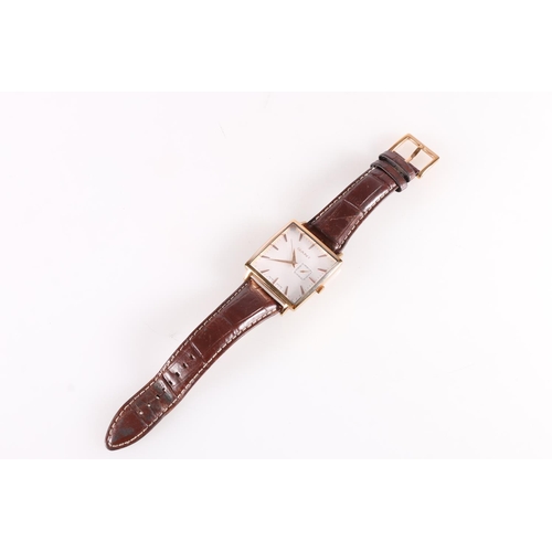 619 - Gant square faced automatic wristwatch on brown leather strap