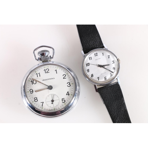 622 - Ingersoll pocket watch and a Kelton wristwatch.