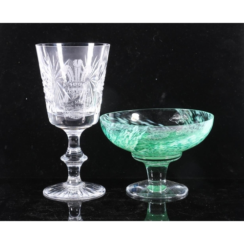 104 - Edinburgh Crystal limited edition cut-glass goblet for the wedding of Charles and Diana, and a Caith... 