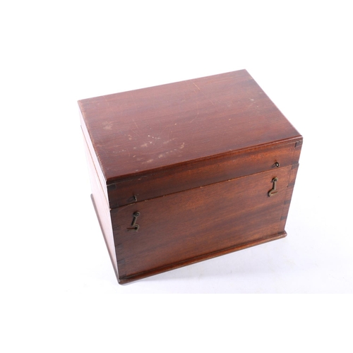 5 - Late 19th century mahogany document box, 29cm wide.