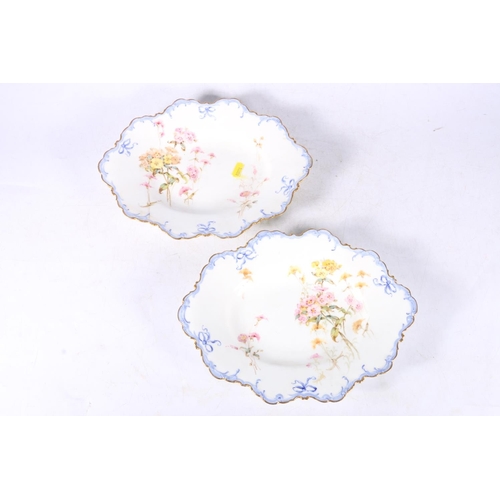 68 - Pair of early 20th century Royal Crown Derby floral decorated plates.