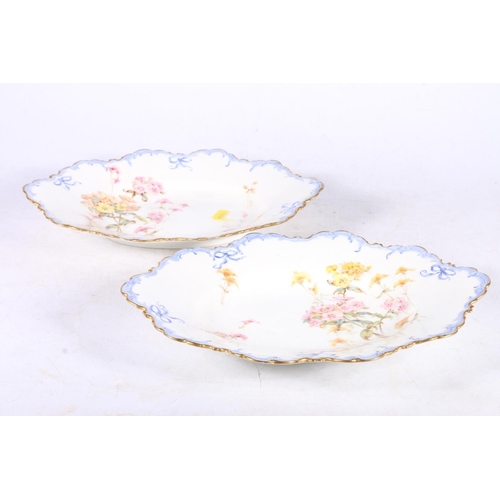 68 - Pair of early 20th century Royal Crown Derby floral decorated plates.