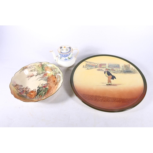 84 - Royal Doulton Dickens Seriesware Mr Pickwick wall charger, 34cm diameter, an Under the Greenwood Tre... 