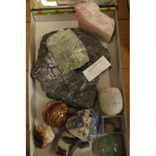 94 - Two boxes containing geological specimens and minerals.