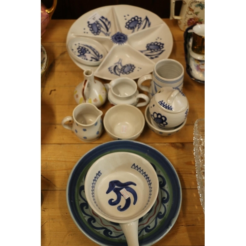 97 - Buchan ware to include an hors 'd'oeuvres dish, jugs, etc.