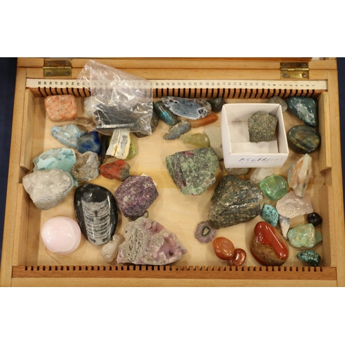 125 - Four trays of geological specimens, minerals etc.