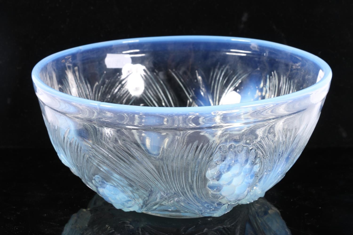 Jobling opalescent Fir Cone glass bowl, 22cm.