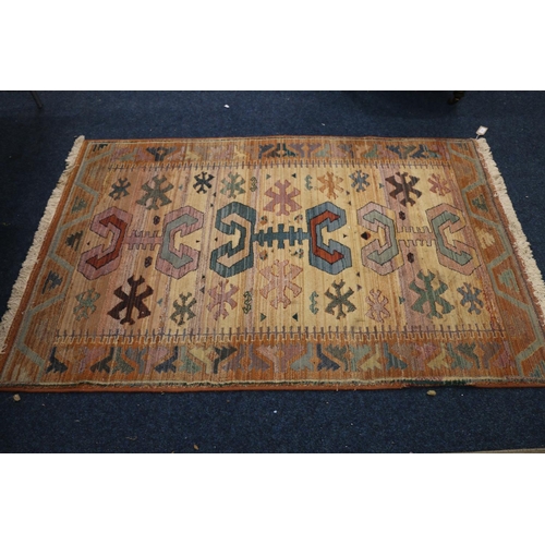 387 - Oriental Olefin pile rug, 120cm x 180cm.