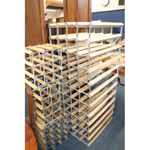 664 - Large metal framed wine rack and a smaller rack.