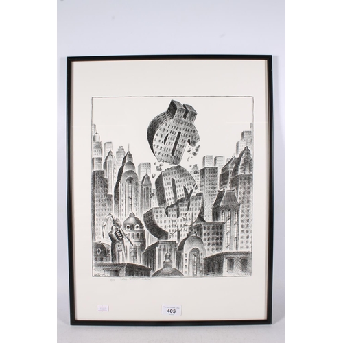 405 - PETER TILL (b1945), Wall Street Crash, print, limited edition 5/13, titled lower left, 35cm x 30cm, ... 