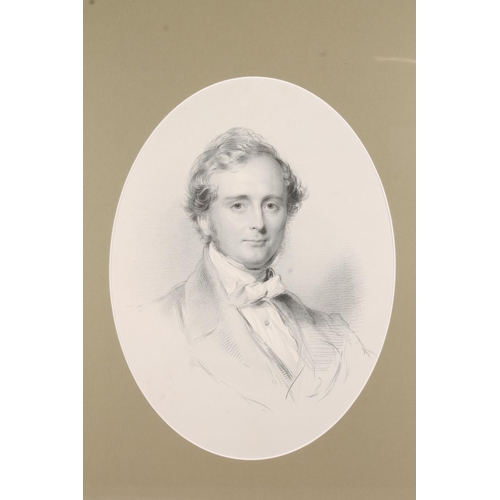 408 - After GEORGE RICHMOND, portrait of Robert W Brown, print, published by J Hogarth 1853, oval 30cm x 2... 