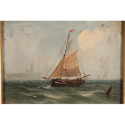 469 - 20TH CENTURY SCHOOL, sailing boat, oil painting, unsigned, 14cm x 19cm, frame 23cm x 28cm.