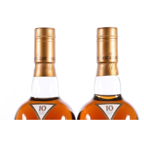 1123 - Two bottles of THE MACALLAN 10 year old Highland single malt Scotch whisky, pre 2014 bottling, 40% a... 