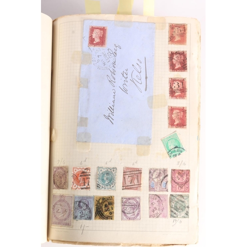 1239 - Stamp collection held in two albums to include red covered album containing GREAT BRITAIN GB Queen V... 