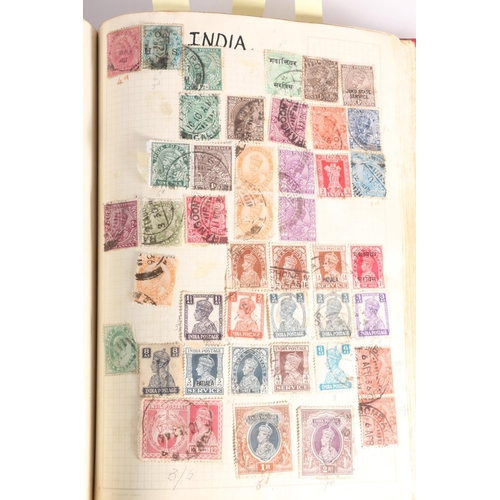 1239 - Stamp collection held in two albums to include red covered album containing GREAT BRITAIN GB Queen V... 