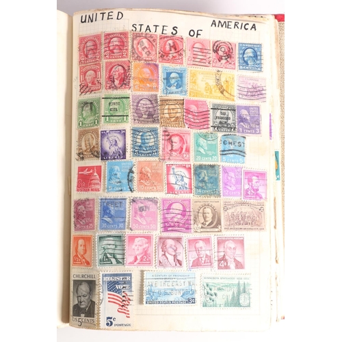 1239 - Stamp collection held in two albums to include red covered album containing GREAT BRITAIN GB Queen V... 