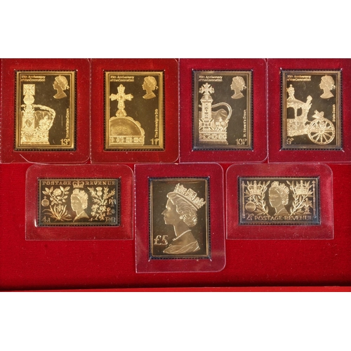 1290 - Hallmark Replicas Limited The Coronation Issue 25th Anniversary 1978 seven silver and silver gilt st... 