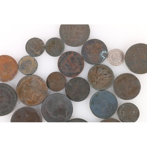 1315 - UNITED KINGDOM copper and bronze coins to include King George III (1760-1820) half pennies 1771, 179... 