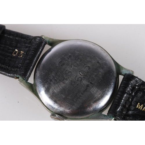 1511 - Swiss Brevet military trench style wristwatch with stainless steel bezel, the backplate numbered '20... 