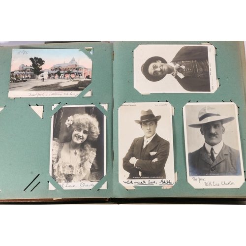 1225 - Two postcard albums containing over 200 postcards to include Mutton Hotel, The Brighton Limited Pull... 