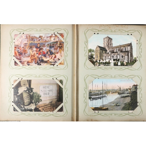 1225 - Two postcard albums containing over 200 postcards to include Mutton Hotel, The Brighton Limited Pull... 