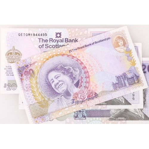 1320 - THE ROYAL BANK OF SCOTLAND, a consecutive run of four twenty pound £20 banknotes commemorating the 1... 