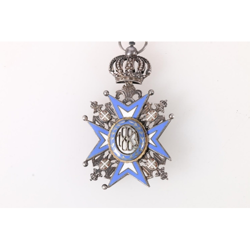 1483 - Serbian Order of St Sava white medal and enamel badge dated 1883 to the reverse, and a Japanese Red ... 