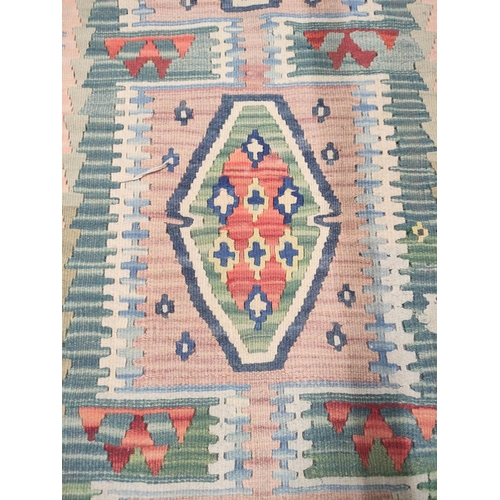 429 - Kilim hand knotted rug (Turkish Anatolian) with four geometric lozenge to the centre, and further ge... 