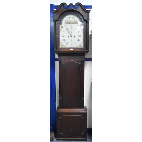 194 - George III Scottish mahogany eight day longcase clock, the arched 13in dial inscribed 'Robert Law, C... 