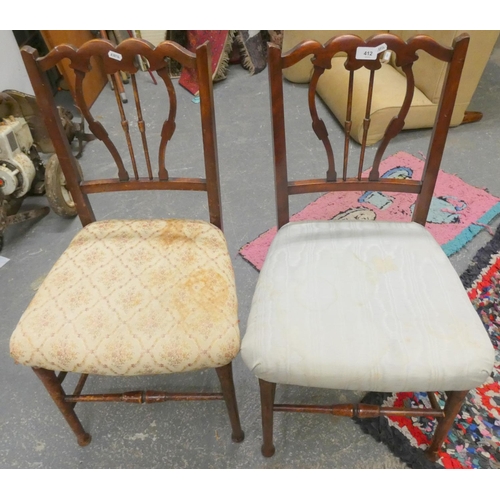 188 - Pair of mahogany antique dining chairs.