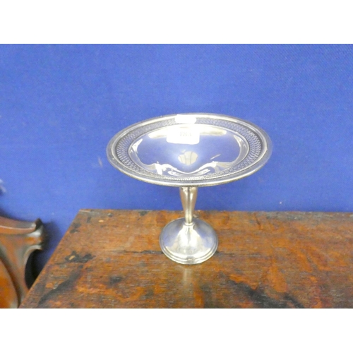 183 - Sterling silver tazza by American maker Elgin Silversmiths Co with pierced rim. Height 15cm.236g gro... 