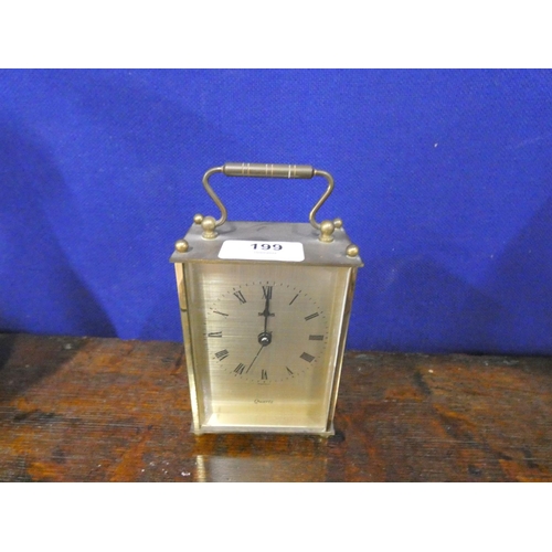 199 - Modern brass carriage clock.