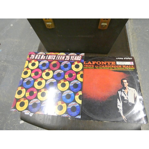 215 - Box of various records to include Scott Walker, Harry Belafonte etc.