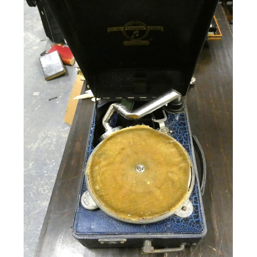 220 - Small travelling Columbia gramophone.