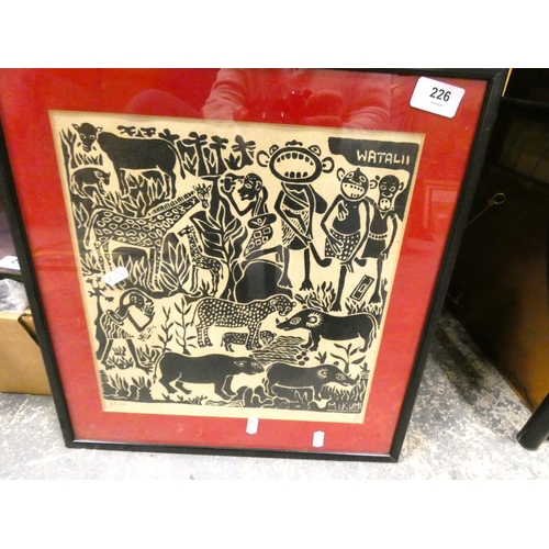 226 - Tribal, signed painting.