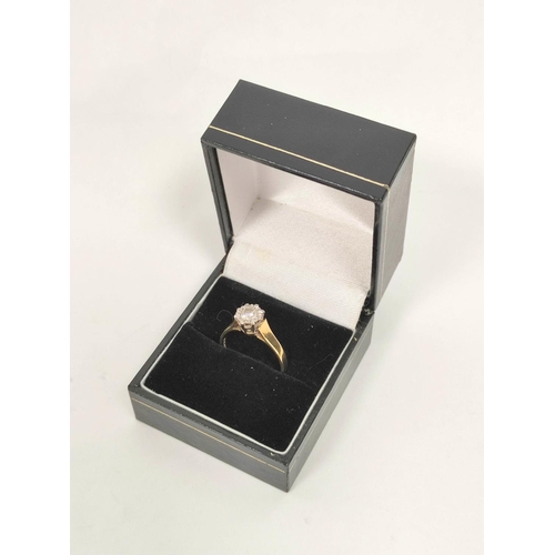 173 - Diamond solitaire ring with brilliant approx. 35ct, illusion set in 18ct. gold, size 'M'.