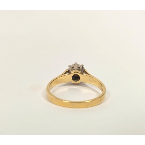 173 - Diamond solitaire ring with brilliant approx. 35ct, illusion set in 18ct. gold, size 'M'.