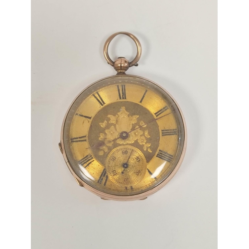 174 - Geneva lever watch in gold open face case c1880 49mm.