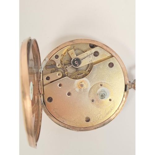 174 - Geneva lever watch in gold open face case c1880 49mm.