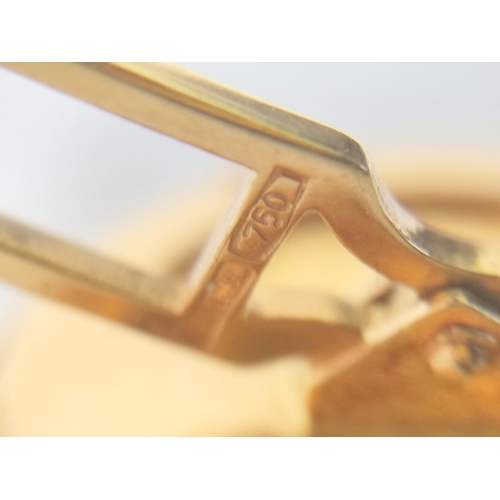 177 - Pair of gold cufflinks, each with Saudi gold coin '22kt', 18ct.gold swivel backs.27g.