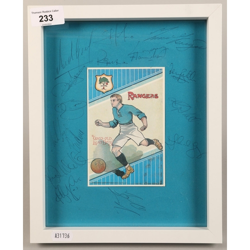 233 - Framed Rangers postcard 